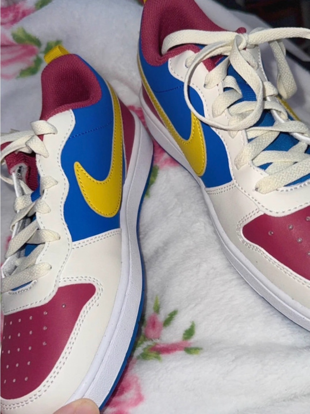 Nike Colorblock Sneakers - White, Blue, Pink & Yellow